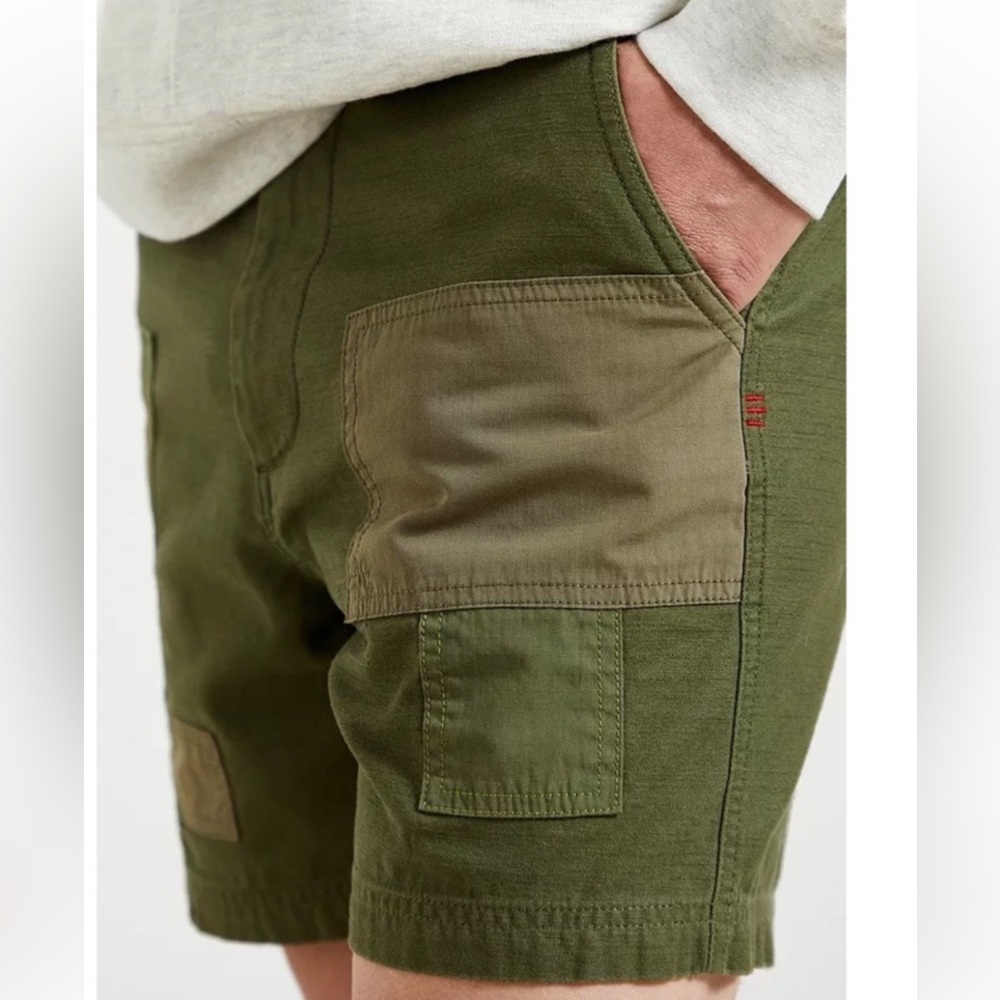 BDG Urban Outfitters Moss Green Patchwork Cargo Utility Shorts